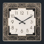 Art Deco Quadratische Wanduhr<br><div class="desc">Great Design. You will love it like others. Be free to use this design and to add your text. Follow für mich. Thank you. Have hat Tag.</div>