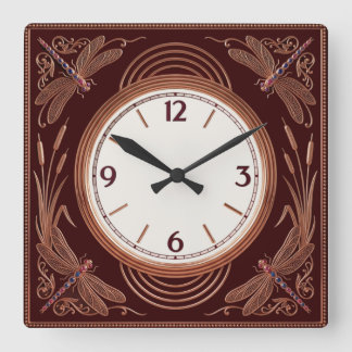 Art Deco Quadratische Wanduhr