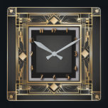 Art Deco Quadratische Wanduhr<br><div class="desc">Großartiges Uhrendesign. Du wirst es wie andere Liebe bekommen. Sie können dieses Design auch für andere Produkte verwenden,  die Sie mögen,  oder Ihren Text anpassen und hinzufügen. Folgen Sie mir für mehr. Vielen Dank. Ich wünsche Ihnen einen schönen Tag.</div>