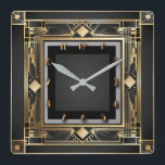 Art Deco Quadratische Wanduhr<br><div class="desc">Großartiges Uhrendesign. Du wirst es wie andere Liebe bekommen. Sie können dieses Design auch für andere Produkte verwenden, die Sie mögen, oder Ihren Text anpassen und hinzufügen. Folgen Sie mir für mehr. Vielen Dank. Ich wünsche Ihnen einen schönen Tag.</div>