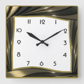 Art Deco Quadratische Wanduhr