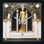 Art Deco Quadratische Wanduhr<br><div class="desc">Großartiges Uhrendesign. Du wirst es wie andere Liebe bekommen. Sie können dieses Design auch für andere Produkte verwenden,  die Sie mögen,  oder Ihren Text anpassen und hinzufügen. Folgen Sie mir für mehr. Vielen Dank. Ich wünsche Ihnen einen schönen Tag.</div>