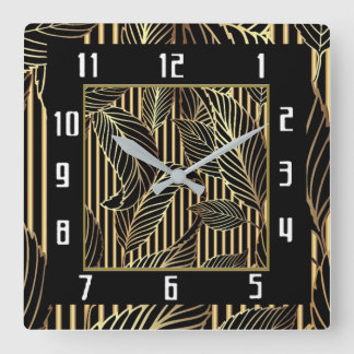 Art Deco Quadratische Wanduhr