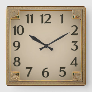 Art Deco Quadratische Wanduhr