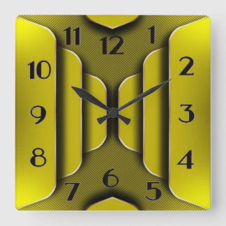 Art Deco Quadratische Wanduhr