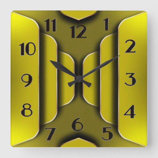 Art Deco Quadratische Wanduhr (Vorderseite)