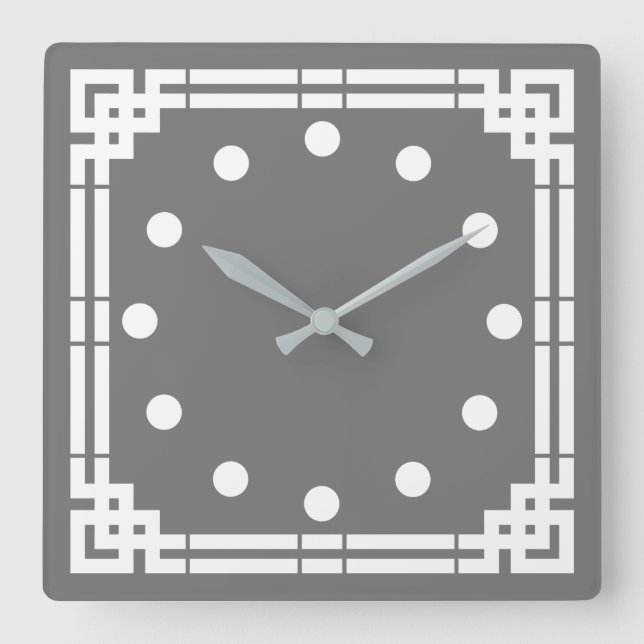 Art Deco Quadratische Wanduhr (Vorderseite)