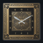 Art Deco Quadratische Wanduhr<br><div class="desc">Großartiges Uhrendesign. Du wirst es wie andere Liebe bekommen. Sie können dieses Design auch für andere Produkte verwenden, die Sie mögen, oder Ihren Text anpassen und hinzufügen. Folgen Sie mir für mehr. Vielen Dank. Ich wünsche Ihnen einen schönen Tag.</div>
