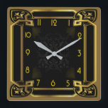 Art Deco Quadratische Wanduhr<br><div class="desc">Großartiges Uhrendesign. Du wirst es wie andere Liebe bekommen. Sie können dieses Design auch für andere Produkte verwenden,  die Sie mögen,  oder Ihren Text anpassen und hinzufügen. Folgen Sie mir für mehr. Vielen Dank. Ich wünsche Ihnen einen schönen Tag.</div>
