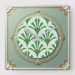 Art Deco Quadratische Wanduhr