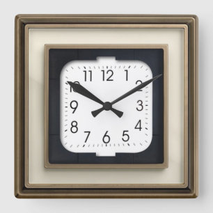 Art Deco Quadratische Wanduhr
