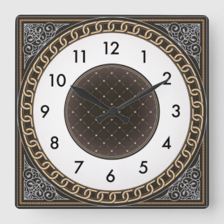 Art Deco Quadratische Wanduhr