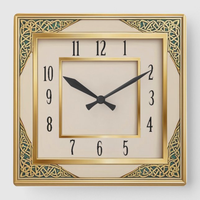 Art Deco Quadratische Wanduhr (Vorderseite)