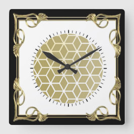 Art Deco Quadratische Wanduhr