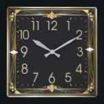 Art Deco Quadratische Wanduhr<br><div class="desc">Großartiges Uhrendesign. Du wirst es wie andere Liebe bekommen. Sie können dieses Design auch für andere Produkte verwenden,  die Sie mögen,  oder Ihren Text anpassen und hinzufügen. Folgen Sie mir für mehr. Vielen Dank. Ich wünsche Ihnen einen schönen Tag.</div>