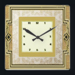 Art Deco Quadratische Wanduhr<br><div class="desc">Great Design. You will love it like others. Be free to use this design and to add your text. Follow für mich. Thank you. Have hat Tag.</div>