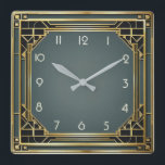 Art Deco Quadratische Wanduhr<br><div class="desc">Großartiges Uhrendesign. Du wirst es wie andere Liebe bekommen. Sie können dieses Design auch für andere Produkte verwenden,  die Sie mögen,  oder Ihren Text anpassen und hinzufügen. Folgen Sie mir für mehr. Vielen Dank. Ich wünsche Ihnen einen schönen Tag.</div>