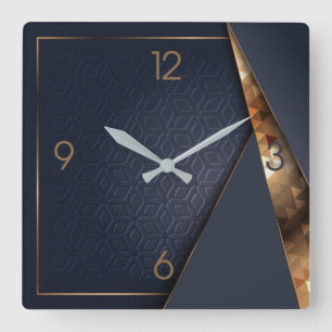 Art Déco Quadratische Wanduhr