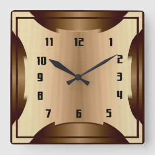 Art Deco Quadratische Wanduhr