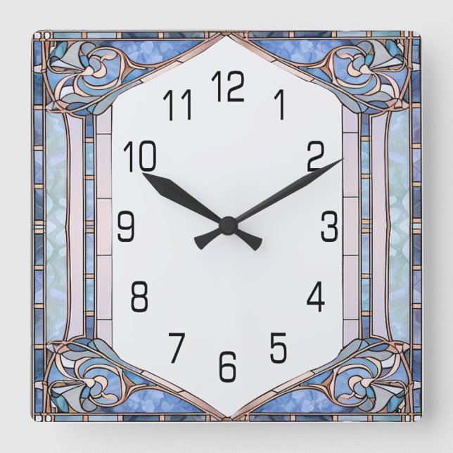 Art Deco Quadratische Wanduhr (Vorderseite)