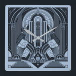 Art Deco Quadratische Wanduhr<br><div class="desc">Sehen Sie in meinem Geschäft nach,  was gemusterter ist.</div>
