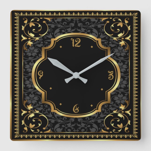 Art Deco Quadratische Wanduhr (Vorderseite)