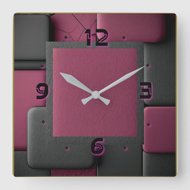 Art Deco Quadratische Wanduhr (Vorderseite)