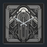 Art Deco Quadratische Wanduhr<br><div class="desc">Sehen Sie in meinem Geschäft nach,  was gemusterter ist.</div>