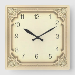 Art Deco Quadratische Wanduhr