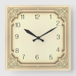 Art Deco Quadratische Wanduhr