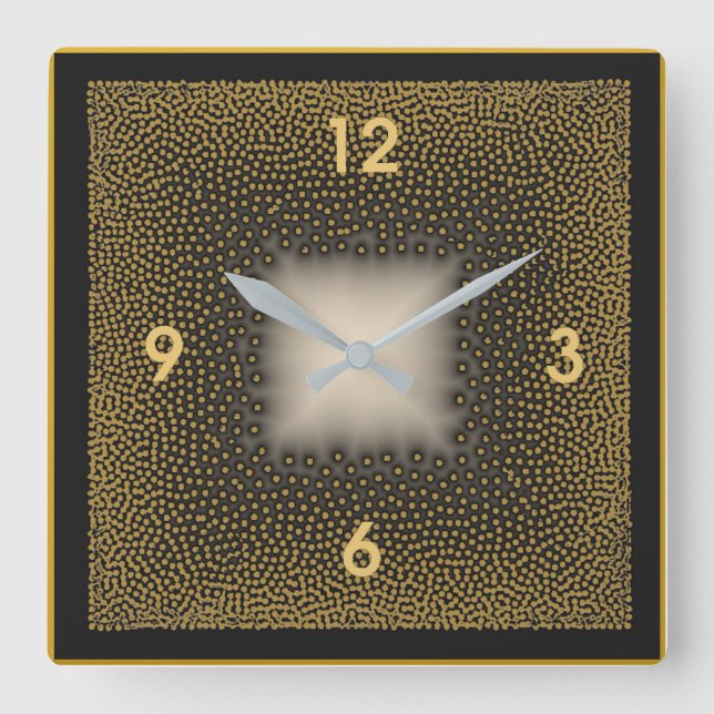 Art Deco Quadratische Wanduhr (Vorderseite)