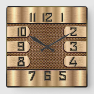 Art Deco Quadratische Wanduhr