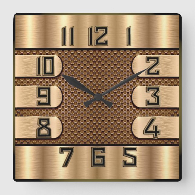 Art Deco Quadratische Wanduhr (Vorderseite)