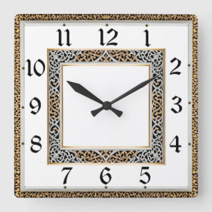 Art Deco Quadratische Wanduhr