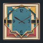 Art Deco Quadratische Wanduhr<br><div class="desc">Großartiges Uhrendesign. Du wirst es wie andere Liebe bekommen. Sie können dieses Design auch für andere Produkte verwenden,  die Sie mögen,  oder Ihren Text anpassen und hinzufügen. Folgen Sie mir für mehr. Vielen Dank. Ich wünsche Ihnen einen schönen Tag.</div>