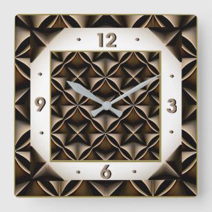 Art Deco  Quadratische Wanduhr