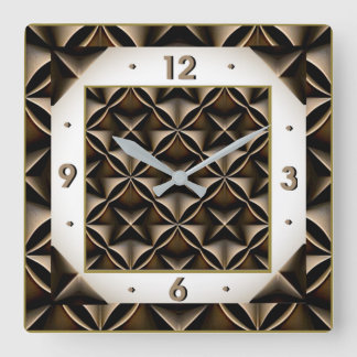 Art Deco Quadratische Wanduhr
