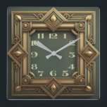 Art Deco Quadratische Wanduhr<br><div class="desc">Großartiges Uhrendesign. Du wirst es wie andere Liebe bekommen. Sie können dieses Design auch für andere Produkte verwenden,  die Sie mögen,  oder Ihren Text anpassen und hinzufügen. Folgen Sie mir für mehr. Vielen Dank. Ich wünsche Ihnen einen schönen Tag.</div>