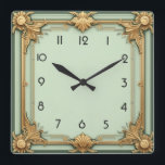 Art Deco Quadratische Wanduhr<br><div class="desc">Great clock design. You will love it like others. Be free to use this design for other product you like or to customize and add your text. Follow me for more. Thank you. Have a nice day.</div>