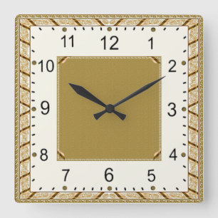 Art Deco Quadratische Wanduhr
