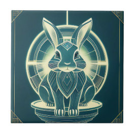 Art Deco Rabbit Tile Fliese