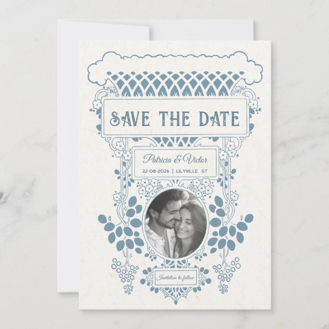 Art Deco Rahmen Save-the-Date Save The Date (Vorderseite)