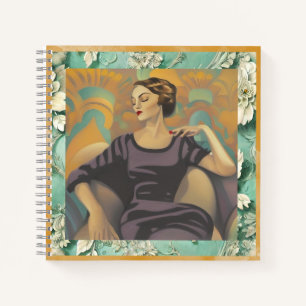 Art Deco Reclining Woman Artwork Notizbuch