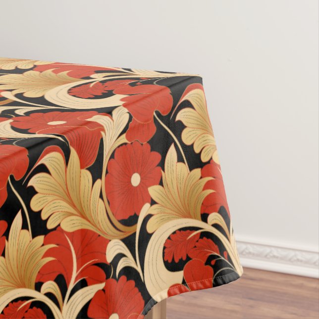 Art Deco Red Poppies Tischdecke (Beispiel)