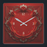 Art Deco Red Quadratische Wanduhr<br><div class="desc">Großartiges Uhrendesign. Du wirst es wie andere Liebe bekommen. Sie können dieses Design auch für andere Produkte verwenden,  die Sie mögen,  oder Ihren Text anpassen und hinzufügen. Folgen Sie mir für mehr. Vielen Dank. Ich wünsche Ihnen einen schönen Tag.</div>