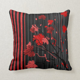 Art Deco Red Strip Muster Kissen