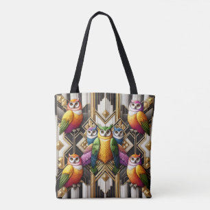 Art Deco Regenbogen-Eulen-Tasche