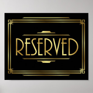 Art Deco RESERVIERTE Signatur Poster