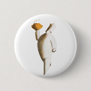 Art Deco Restaurant Koch, Vintage Geschäft Button
