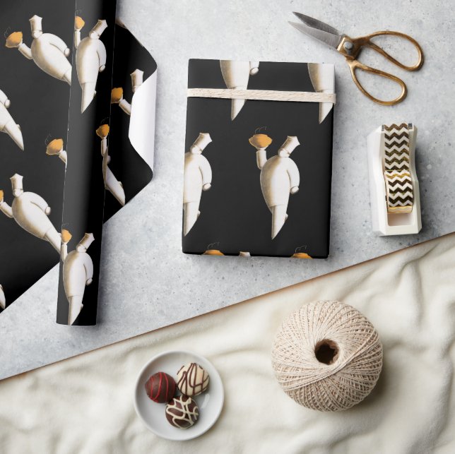 Art Deco Restaurant Koch, Vintages Business Geschenkpapier (Kunsthandwerk)